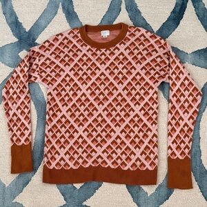 A New Day Geometric Patterned Sweater - Pink and Brown